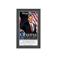 Obama Presidential Victory Newspaper Wood Display Frame