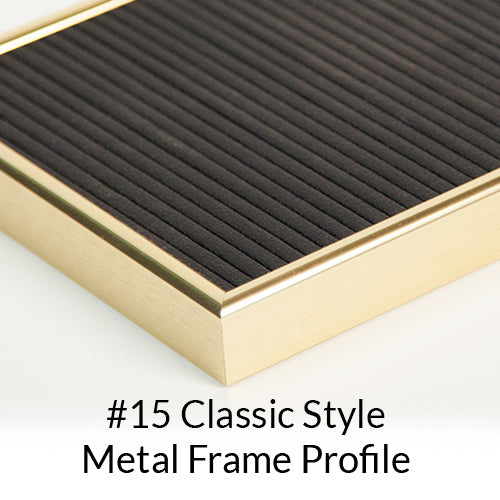 9"x12" Classic Metal Picture Frame Borders the Black Vinyl Letter Board | Choose from 7 Popular Metal Finishes