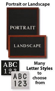 Open Face Felt Letter Board 18x24 Wood Framed | in 3 Hardwood Finishes and 5 Felt Colors