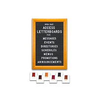 Access Letterboard | Open Face 16x20 Framed Black Vinyl Letter Board with 6 Wooden 353 Frame Finishes