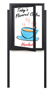 Outdoor Dry Erase Marker Board Swing Cases with Leg Posts (White Board)