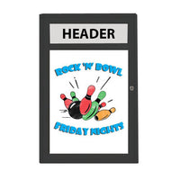 Outdoor Enclosed Dry Erase Markerboard with Radius Edge and Header - White Porcelain Steel