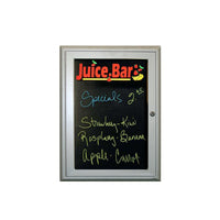 Outdoor Enclosed Dry Erase Markerboard with Radius Edge - Black Porcelain Steel