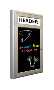 Outdoor Dry Erase Black Boards Enclosed with Radius Edge