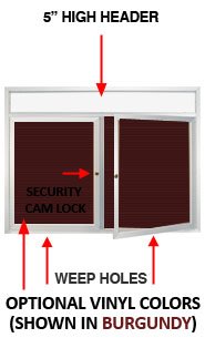 Wall Mount Outdoor Enclosed Letterboard Display Board with 2-3 Doors