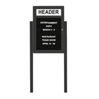 Outdoor Enclosed Letter Boards with Posts | Personalized Message Header, + Radius Edge Metal Cabinet 10 Sizes