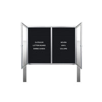 Standing Outdoor Enclosed Letter Boards with Posts | All-Weather Metal 2 & 3 Door Display Cases in 35+ Sizes