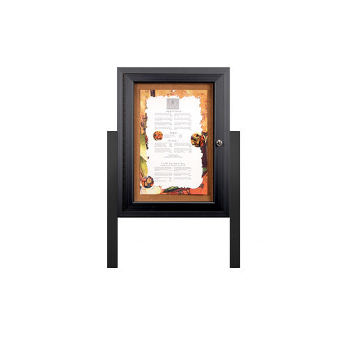 Display Case Menu Rustic Outdoor Enclosed Menu Display Case with Posts | Single Door 15 Sizes ...