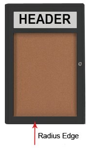 Radius Edge Indoor Poster Cases with Header and Light