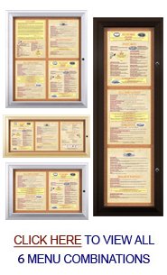 Indoor Enclosed Menu Cases with Lights for 11" x 14" Portrait Menu Sizes
