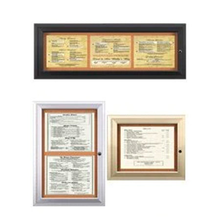 Outdoor Enclosed Menu Cases for 11" x 14" Landscape Menu Sizes (Radius Edge)