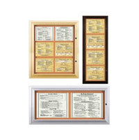 Outdoor Enclosed Menu Cases with Lights for 11" x 14" Landscape Menu Sizes