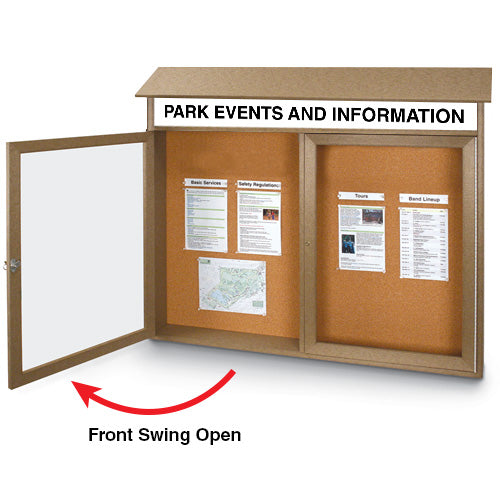 52x40 Message Center Hinged with 2 Doors (OPEN VIEW)