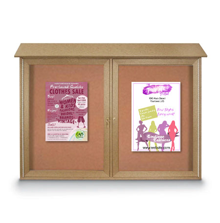 Outdoor Message Center 60" x 24" with 2 Doors