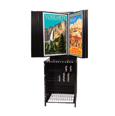 Floor Poster Display Rack +Poster Bin Storage