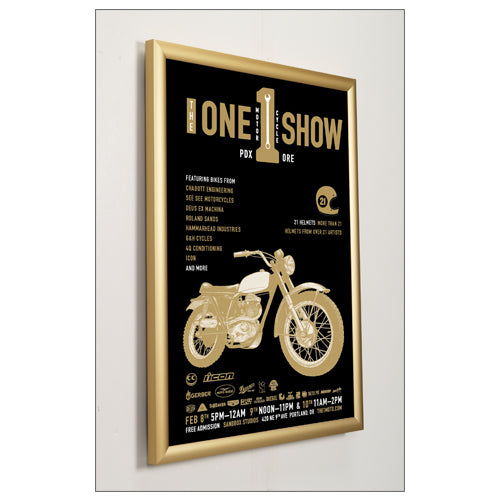 SLIM DESIGN (7/8" OVERALL DEPTH) FOR METAL FRAME (SATIN GOLD FRAME)