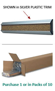 Plastic Framed Bulletin Board Message CORK BARS (24" Length)