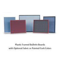 HARD PLASTIC PUSH PINS ARE IDEAL FOR THIS PLASTIC FRAMED CORK BOARD (CLEAR)