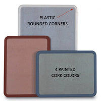 24 x 36 PAINTED CORK BULLETIN BOARD WITH PLASTIC FRAME & ROUNDED CORNERS