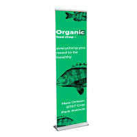 CAPSTONE Retractable Banner Stand | 23.5" Wide  Banner | Single-Sided, Roll-Up, Adjustable Bannerstand