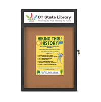 Ultra Thin 18 x 24 Enclosed Cork Board with Header