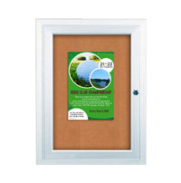 Outdoor Enclosed Bulletin Board Display Case 27 x 40 | Wall Metal Cabinet with Single Lockable Door for  Posters, Menus, Messages +
