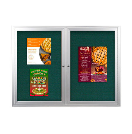 SwingCase 60 x 48 Outdoor Enclosed Bulletin Boards 2-DOOR | Wall Mount Metal Display Case