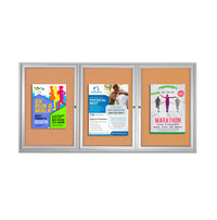 SwingCase 72 x 36 Outdoor Enclosed Bulletin Boards 3 DOOR