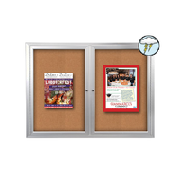 SwingCase 84 x 24 Outdoor Enclosed Bulletin Boards 2 DOOR