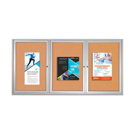 SwingCase 84 x 36 Outdoor Enclosed Bulletin Boards 3 DOOR