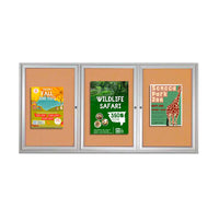 SwingCase 96 x 36 Outdoor Enclosed Bulletin Boards 3 DOOR