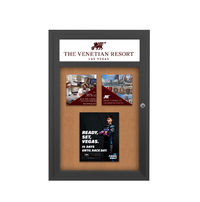 Outdoor Enclosed Bulletin Boards with Header 27 x 40 (Single Door)