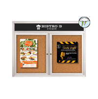 Enclosed Outdoor Bulletin Boards 48" x 36" with Message Header (2 DOOR)