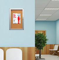 11 x 17 Indoor Enclosed Bulletin Board with Rounded Corners (Single Door)