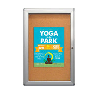 36 x 36 Indoor Enclosed Bulletin Board with Rounded Corners (Single Door)