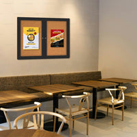50 x 50 INDOOR Enclosed Bulletin Cork Boards 2 DOOR