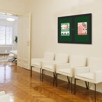 Indoor Enclosed Bulletin Boards 50 x 40 with Rounded Corners (2 DOORS)