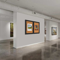 Indoor Enclosed Bulletin Cork Board Display Cases with Smooth Rounded Corners. 2 & 3 Door Metal Cabinet in 30+ Sizes