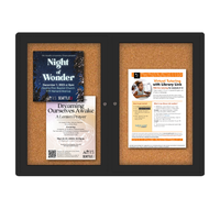 Indoor Enclosed Bulletin Boards 72 x 36 with Rounded Corners (2 DOORS)