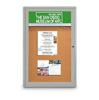 36 x 48 Indoor Enclosed Bulletin Board with Header (Rounded Corners)