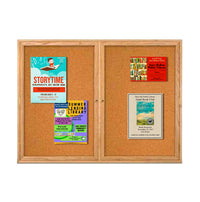 40 x 50  WOOD Indoor Enclosed Bulletin Cork Boards (2 DOORS)