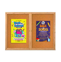 60 x 30  WOOD Indoor Enclosed Bulletin Cork Boards (2 DOORS)