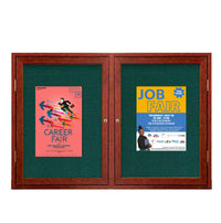 60 x 48  WOOD Indoor Enclosed Bulletin Cork Boards (2 DOORS)