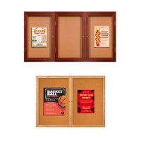 Enclosed Indoor Wood Bulletin Boards | Multiple Doors | 2 & 3 Door Wall Display Cases