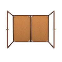 50 x 40 WOOD Indoor Enclosed Bulletin Cork Boards with Interior Lighting (2 DOORS)