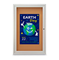 18x24 Outdoor LED Lighted Enclosed Cork Bulletin Boards (Single Door)