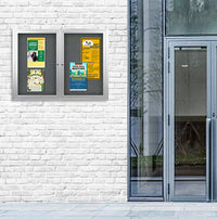 40x40 Enclosed Outdoor Bulletin Boards with Radius Edge (2 DOORS)