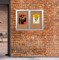 48x48 Enclosed Outdoor Bulletin Boards with Radius Edge (2 DOORS)