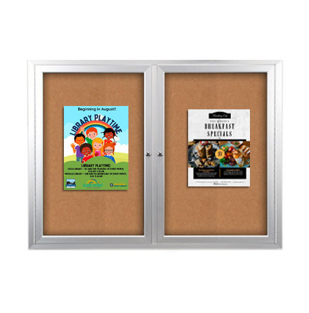 50x40 Enclosed Outdoor Bulletin Boards with Radius Edge (2 DOORS)