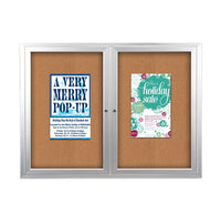 50x50 Enclosed Outdoor Bulletin Boards with Radius Edge (2 DOORS)